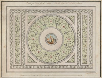 Headfort House, Irlanda: soffitto del salone da Robert Adam