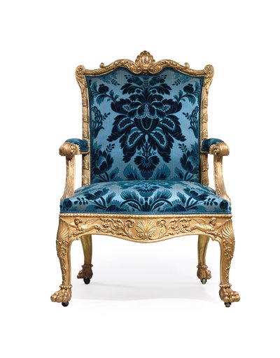 Una Coppia di Poltrone Dorate di Giorgio III da Robert Adam