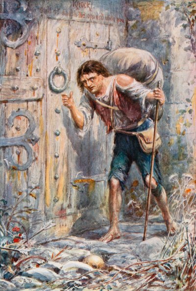 Christian raggiunge il wicket-gate (litografia a colori) da Robert Ambrose (after) Dudley