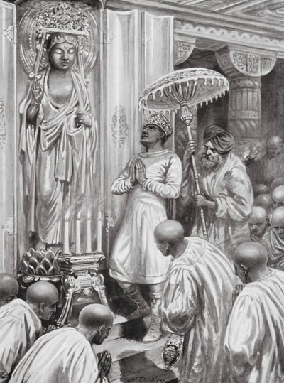 Kanishka inaugura il Buddhismo Mahayana (Settentrionale), 100 d.C. da Robert Ambrose Dudley