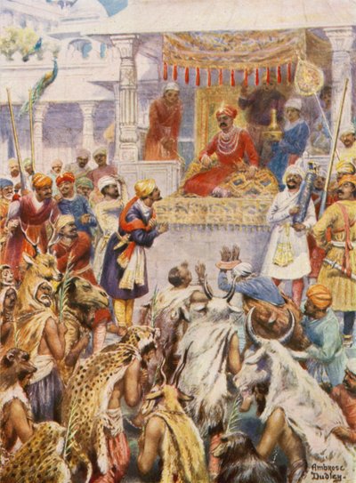 Il Khan Jahan mostra ad Akbar i suoi prigionieri principeschi da Robert Ambrose Dudley