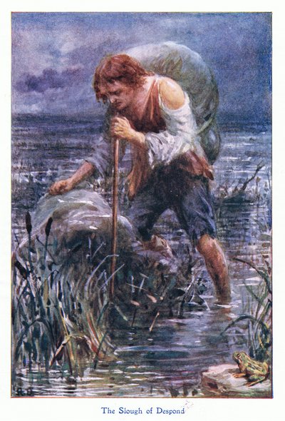 La palude della disperazione, da The Pilgrims Progress pubblicato da John F Shaw & Co, c.1900 da Robert Ambrose Dudley