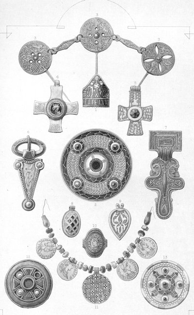 Reliquie anglosassoni. Ornamenti personali in oro e bronzo, 1886 da Robert Anderson