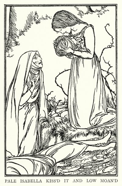 Illustrazione per Poesie di John Keats: Isabella o Il vaso di basilico da Robert Anning Bell