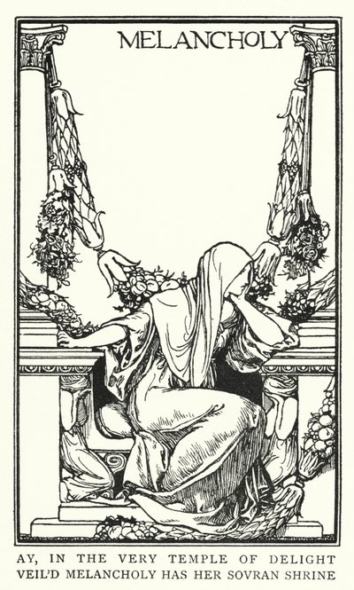 Illustrazione per Poesie di John Keats: Malinconia (litografia) da Robert Anning Bell