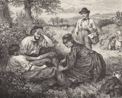 Lavoratori agricoli che riposano durante la raccolta da Robert Barnes