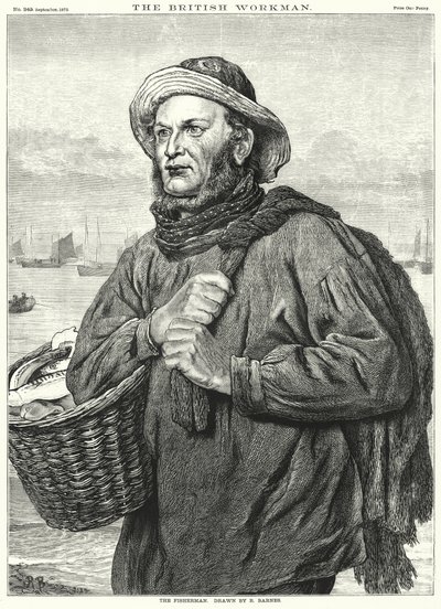 Il Pescatore (incisione) da Robert Barnes