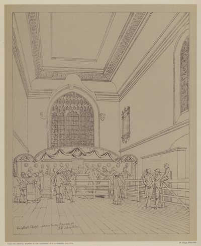 Cappella della Guildhall, Città di Londra da Robert Blemell (after) Schnebbelie