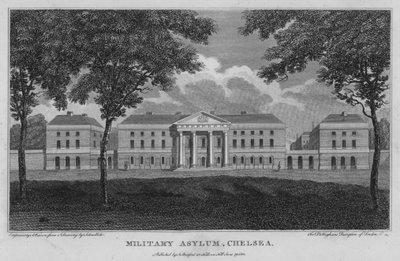 Asilo militare, Chelsea (incisione) da Robert Blemell (after) Schnebbelie