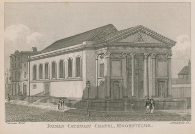 Cappella cattolica romana a Moorfields da Robert Blemell Schnebbelie