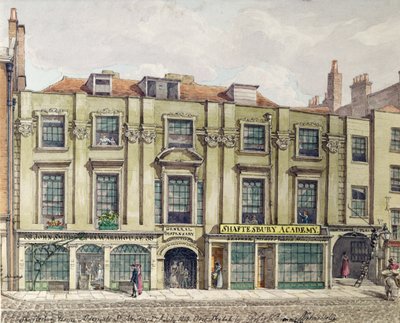Shaftesbury House, Aldersgate Street, Londra, 1819 da Robert Blemell Schnebbelie