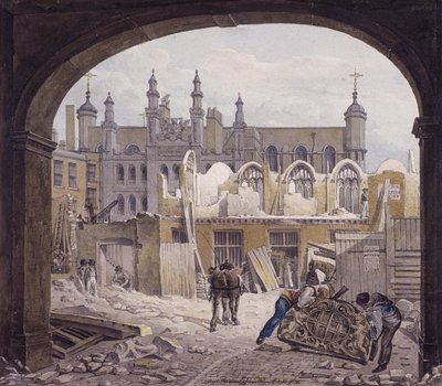 Demolizione della Cappella di Guildhall, Londra, 1820 da Robert Blemmell Schnebbelie
