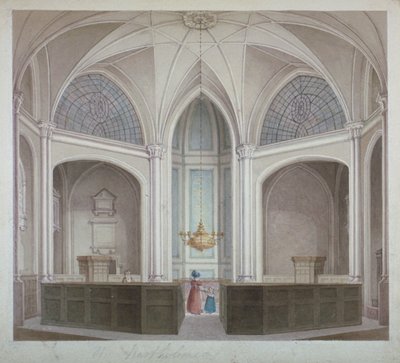 Interno della chiesa di San Bartolomeo il Minore, Città di Londra, 1834 da Robert Blemmell Schnebbelie