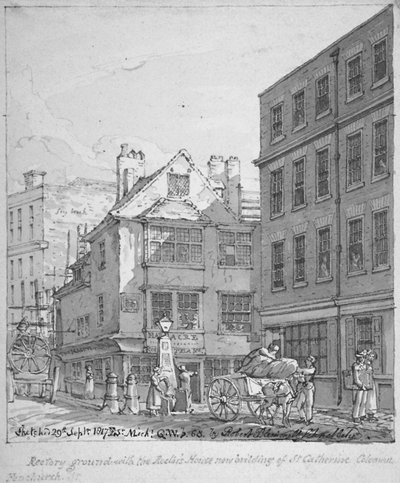 Rettorato di Santa Caterina Coleman, Fenchurch Street, Città di Londra, 1817 da Robert Blemmell Schnebbelie