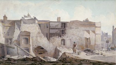 Vista delle Rovine di Parte del Priorato della Santissima Trinità, Aldgate, Città di Londra da Robert Blemmell Schnebbelie