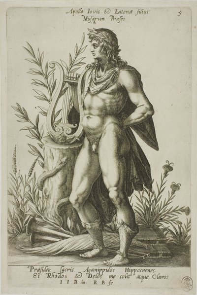 Apollo, tavola 5 da Parnassus Biceps da Robert Boissard