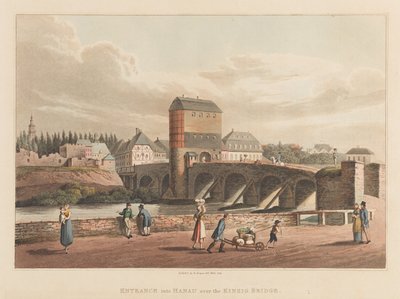 Ingresso a Hanau sul ponte Kinzig, 1814 da Robert Bowyer