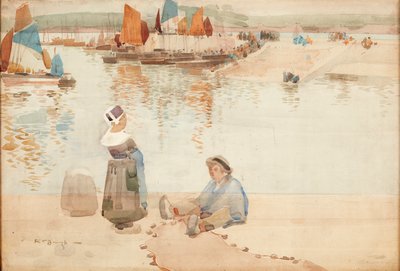 Figure sul muro del porto, Bretagna da Robert Brough