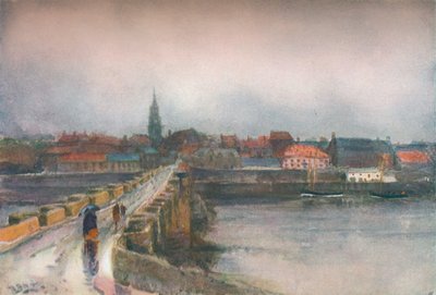Un giorno di pioggia, Old Berwick Bridge da Robert Buchan Nisbet
