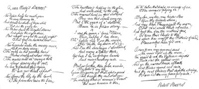 Lamento della Regina Maria, poema nella calligrafia di Robert Burns da Robert Burns