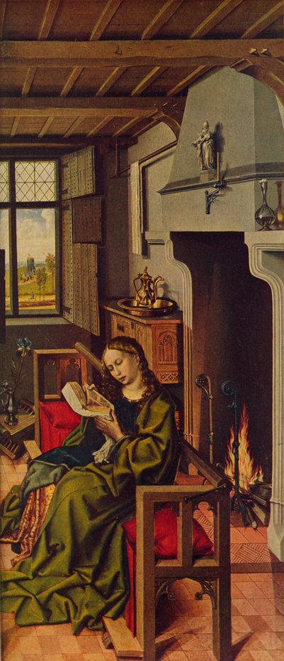 Ala del Retablo Santa Barbara, 1438, c1934 da Robert Campin