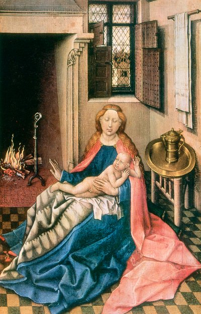 Madonna e Bambino davanti a un camino da Robert Campin