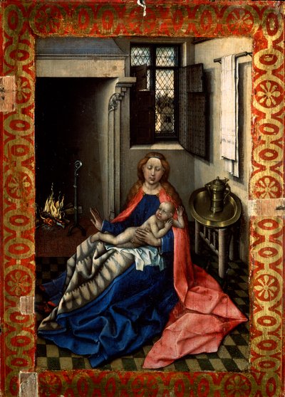 Madonna e Bambino davanti a un camino da Robert Campin