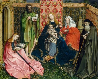 Madonna con bambino e santi in un hortus conclusus da Robert Campin