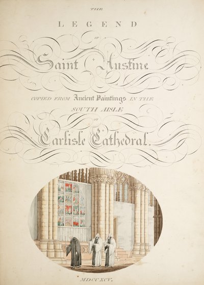 Ms. New Coll 380, f9r. Le Antichità della Cattedrale di Santa Maria, Carlisle, disegnate da Robert Carlile, 1795 (penna e inchiostro e wc su carta) da Robert Carlile