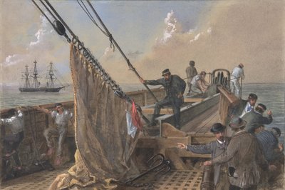 Ponte anteriore del Great Eastern liberato per il primo tentativo di aggancio, 1865-66 da Robert Charles Dudley
