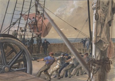 Preparazione di una delle grandi boe per il varo, 2 agosto 1865 da Robert Charles Dudley