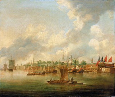Navigazione a Deptford, sul Tamigi, di fronte al Royal Quay, con una grande concentrazione di cantieri navali privati da Robert Cleveley