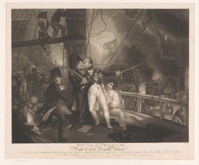 Battaglia di Trafalgar con la morte di Horatio Nelson (Battle of Trafalgar, and Death of Lord Viscount Nelson) da Robert Cooper