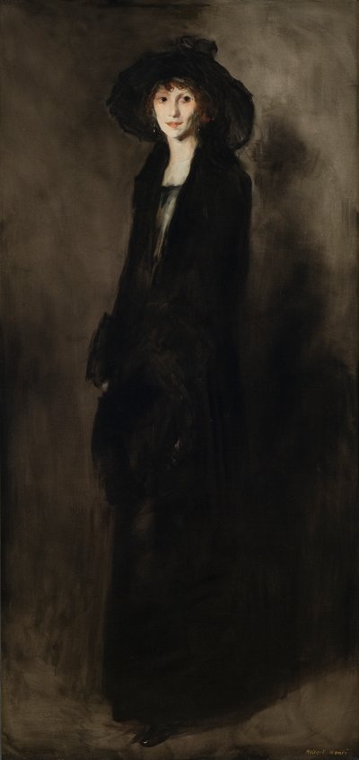 Signora in Velluto Nero (Ritratto di Eulabee Dix Becker) 1911 da Robert Cozad Henri