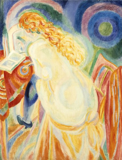 Nudo femminile che legge da Robert Delaunay
