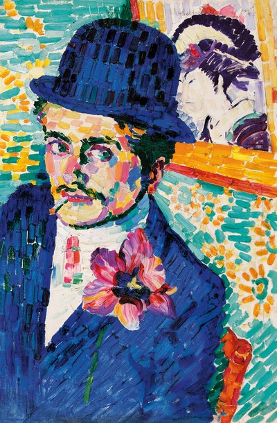 Uomo con un tulipano (Ritratto di Jean Metzinger) da Robert Delaunay
