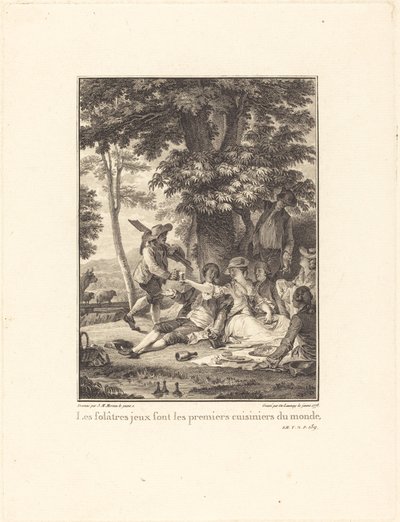 I giochi scherzosi sono i primi cuochi del mondo da Robert Delaunay after Jean Michel Moreau