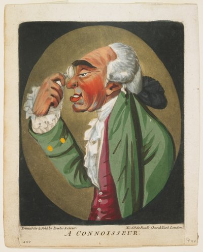 Un intenditore, da A Book of Heads, 1795 da Robert Dighton