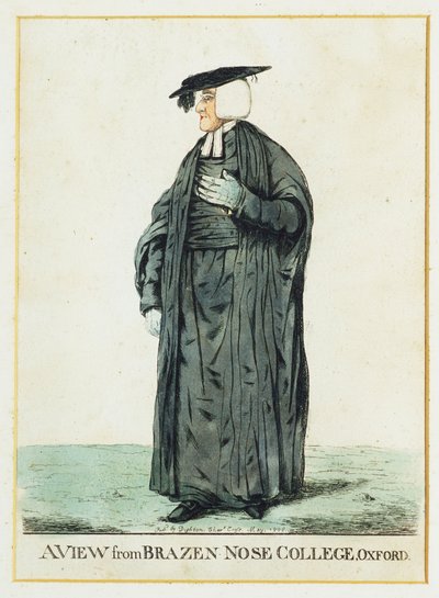Veduta dal Brazen Nose College, Oxford da Robert Dighton