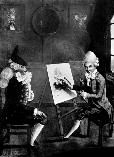 Il pittore di macaroni, o Billy Dimple che posa per il suo ritratto, 1770 da Robert Dighton