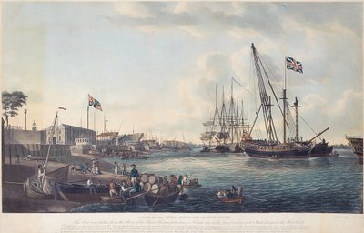 Una Vista del Cantiere Navale Reale a Deptford, c.1789 da Robert Dodd