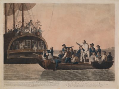 I rivoltosi che cacciano Bligh e il suo equipaggio dalla 