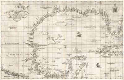 Mappa del Golfo del Messico del 1646 di Robert Dudley da Robert Dudley