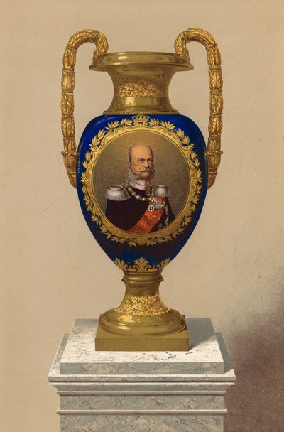 Vaso di porcellana, presentato dalle Loro Maestà il Re e la Regina di Prussia (cromolito) da Robert Dudley
