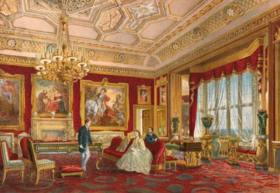 La Sala Rubens, Castello di Windsor (cromolitografia) da Robert Dudley