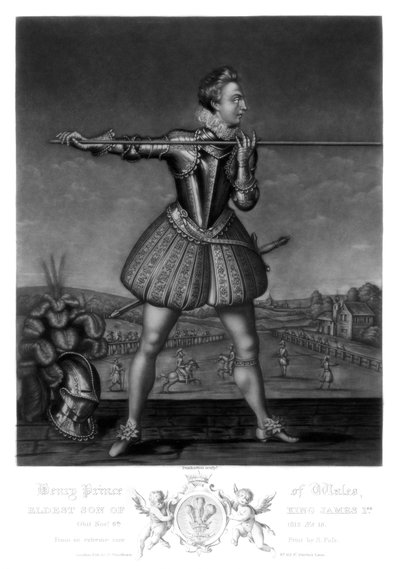 Enrico, Principe di Galles, figlio maggiore di Re Giacomo I, 1816 da Robert Dunkarton