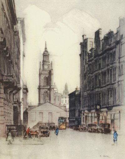 Glasgow: Chiesa di San Giorgio (litografia a colori) da Robert Eadie