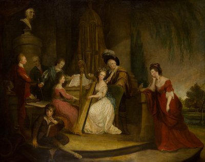 Sir Henry Bridgeman e la sua famiglia che fanno musica sotto un busto di Handel da Robert Edge Pine