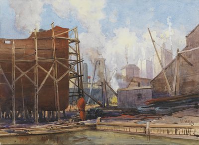 Cantieristica navale a Toronto, 1918 da Robert Ford Gagen