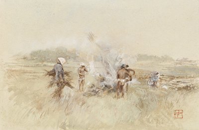 Al lavoro accumulando rami su fuochi fumanti da Robert Frederick Blum